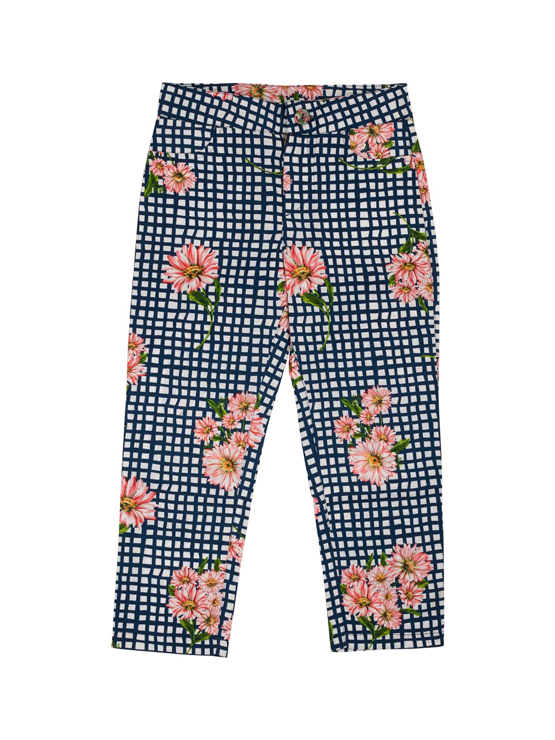 

UNDER FOURTEEN ONLY Girls Orange Floral Printed Trousers