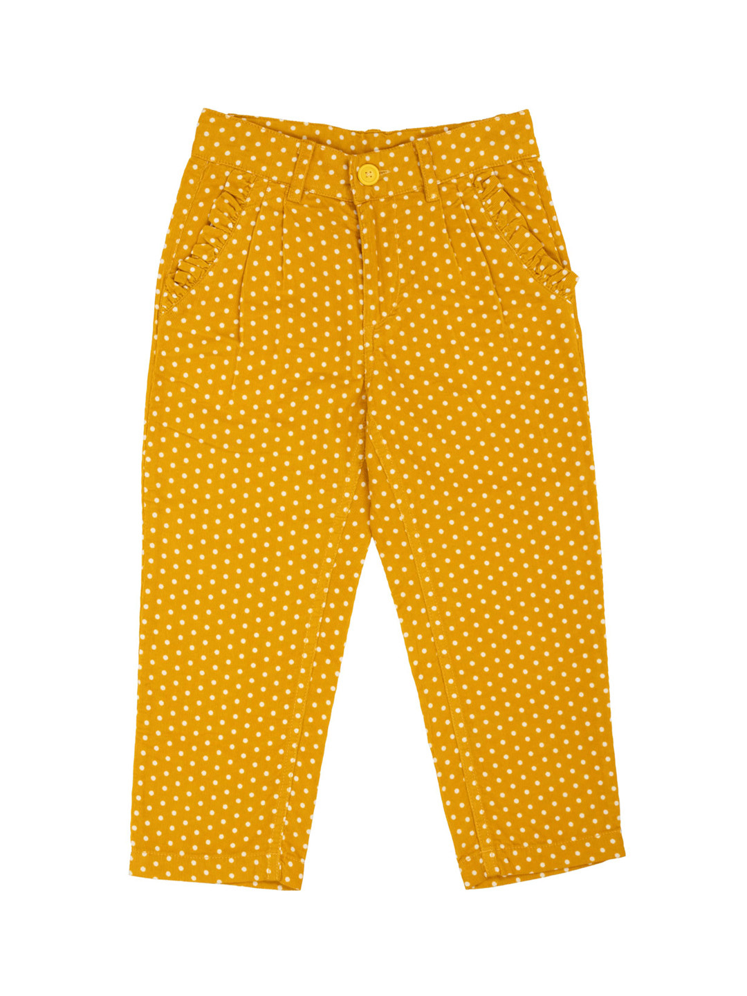

UNDER FOURTEEN ONLY Girls Yellow Printed Slim Fit Trousers