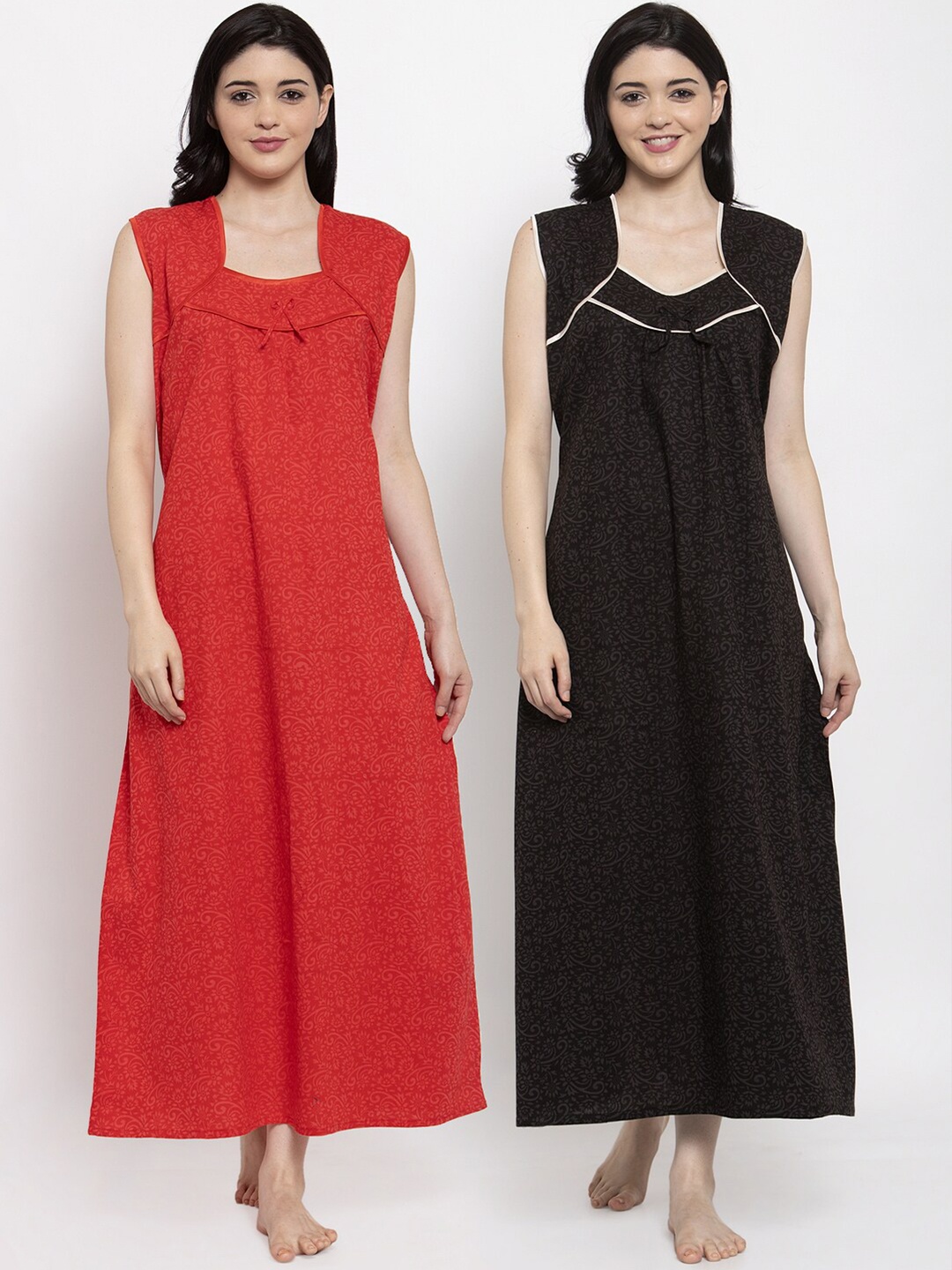 

Secret Wish Red & Black Pack of 2 Printed Maxi Nightdress NT-E241-926-929