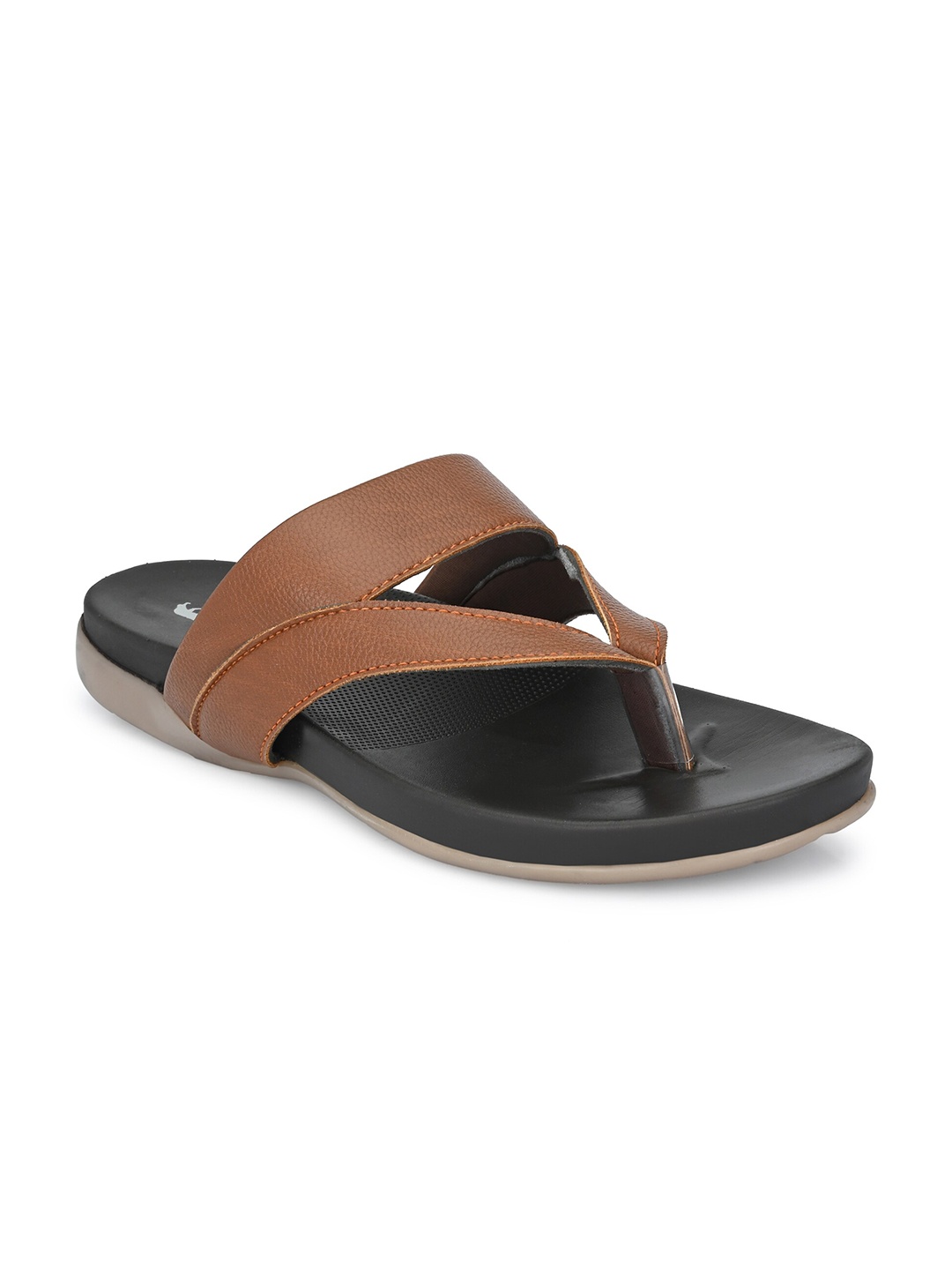 

Big Fox Men Tan Brown & Black Comfort Sandals