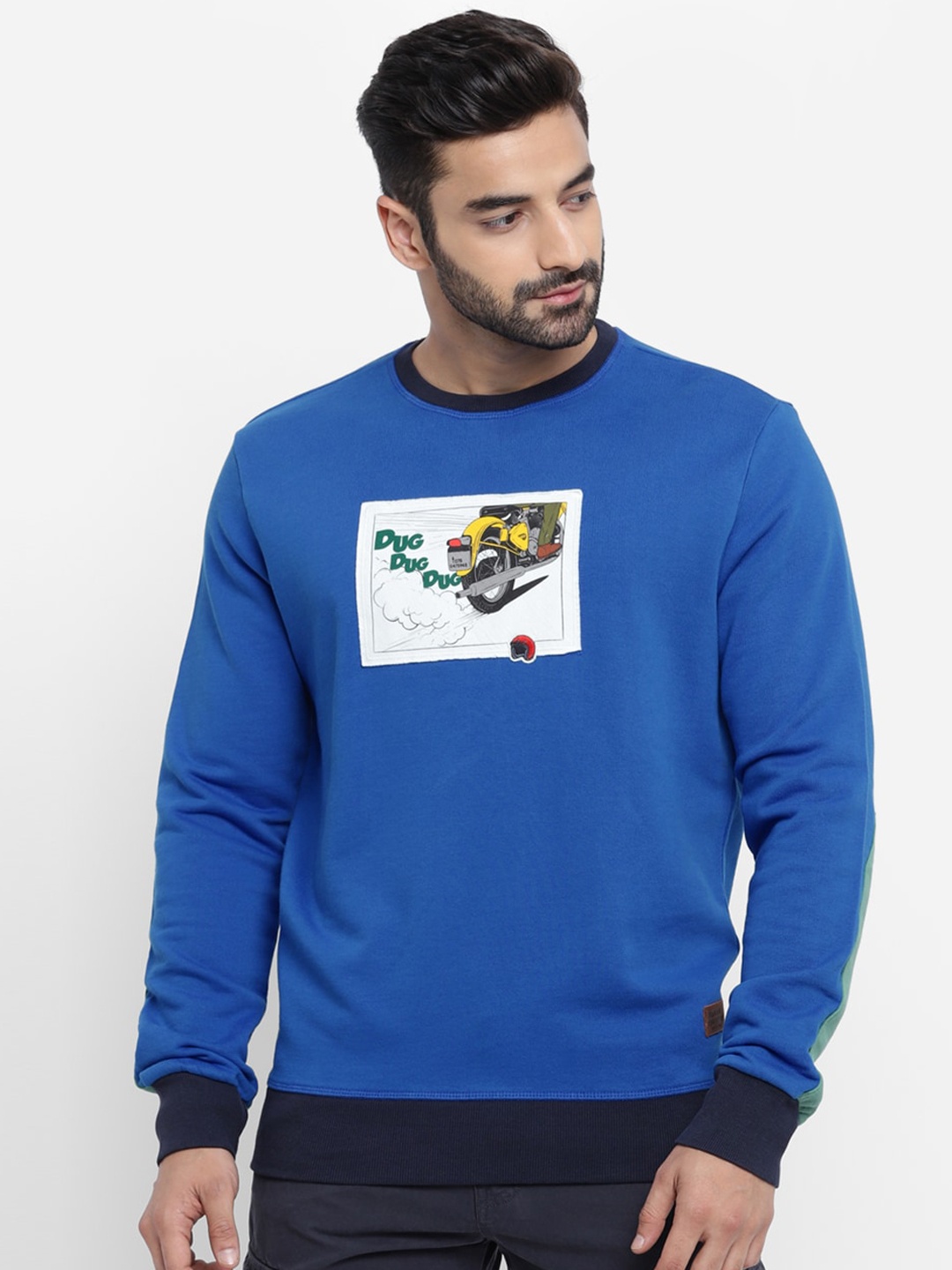 

Royal Enfield Men Blue Printed Sweatshirt