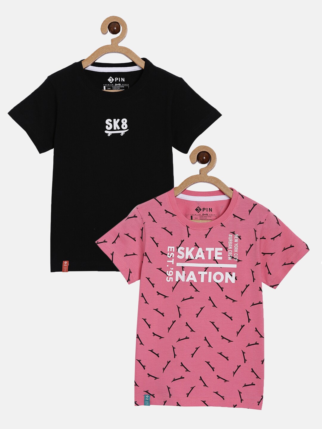

3PIN Boys Multicoloured Typography 2 Printed Applique T-shirt, Multi