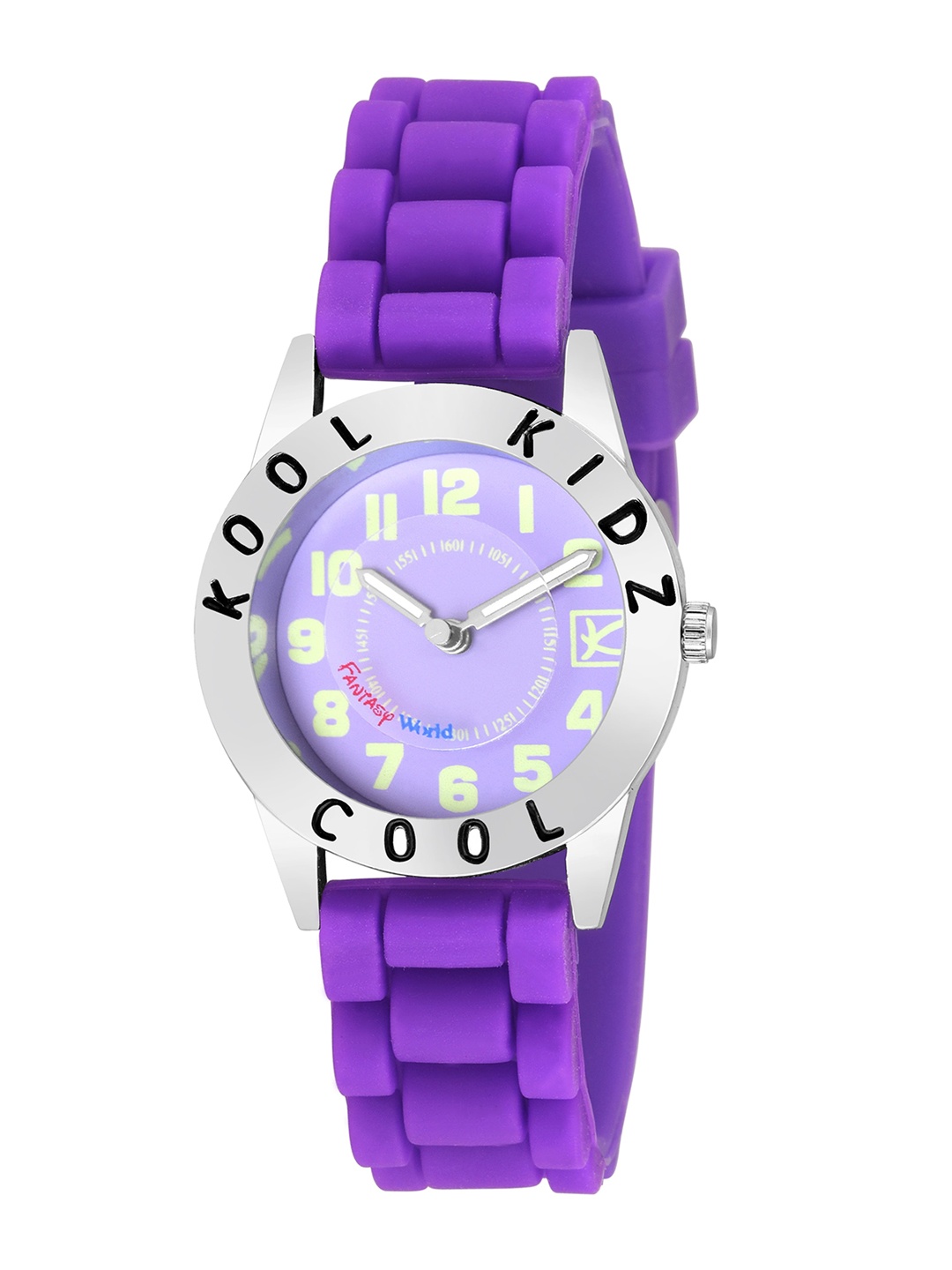 

Kool Kidz Unisex Kids Multicoloured Printed Dial & Purple Straps Analogue Watch