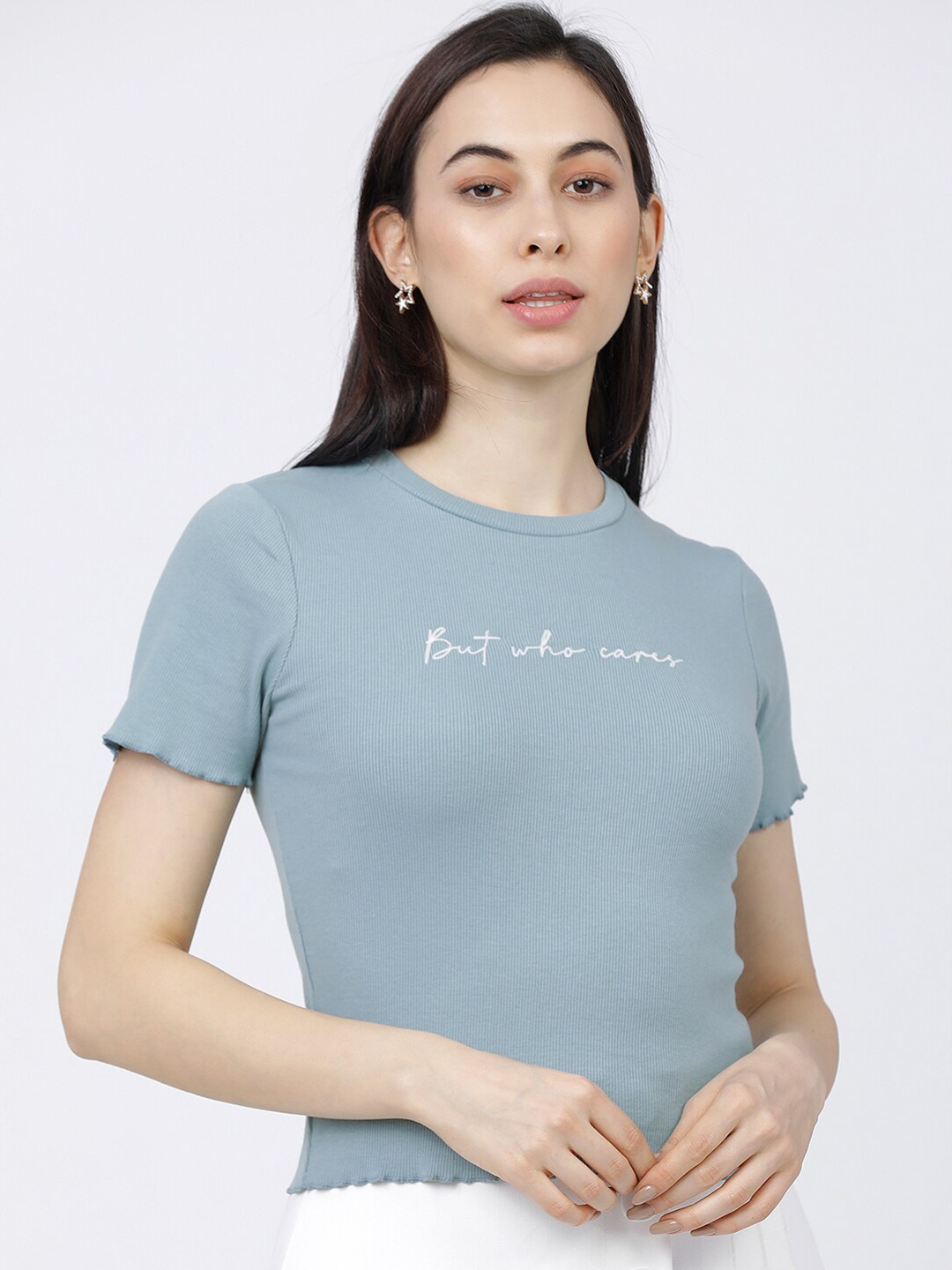 

Tokyo Talkies Women Blue Regular Top