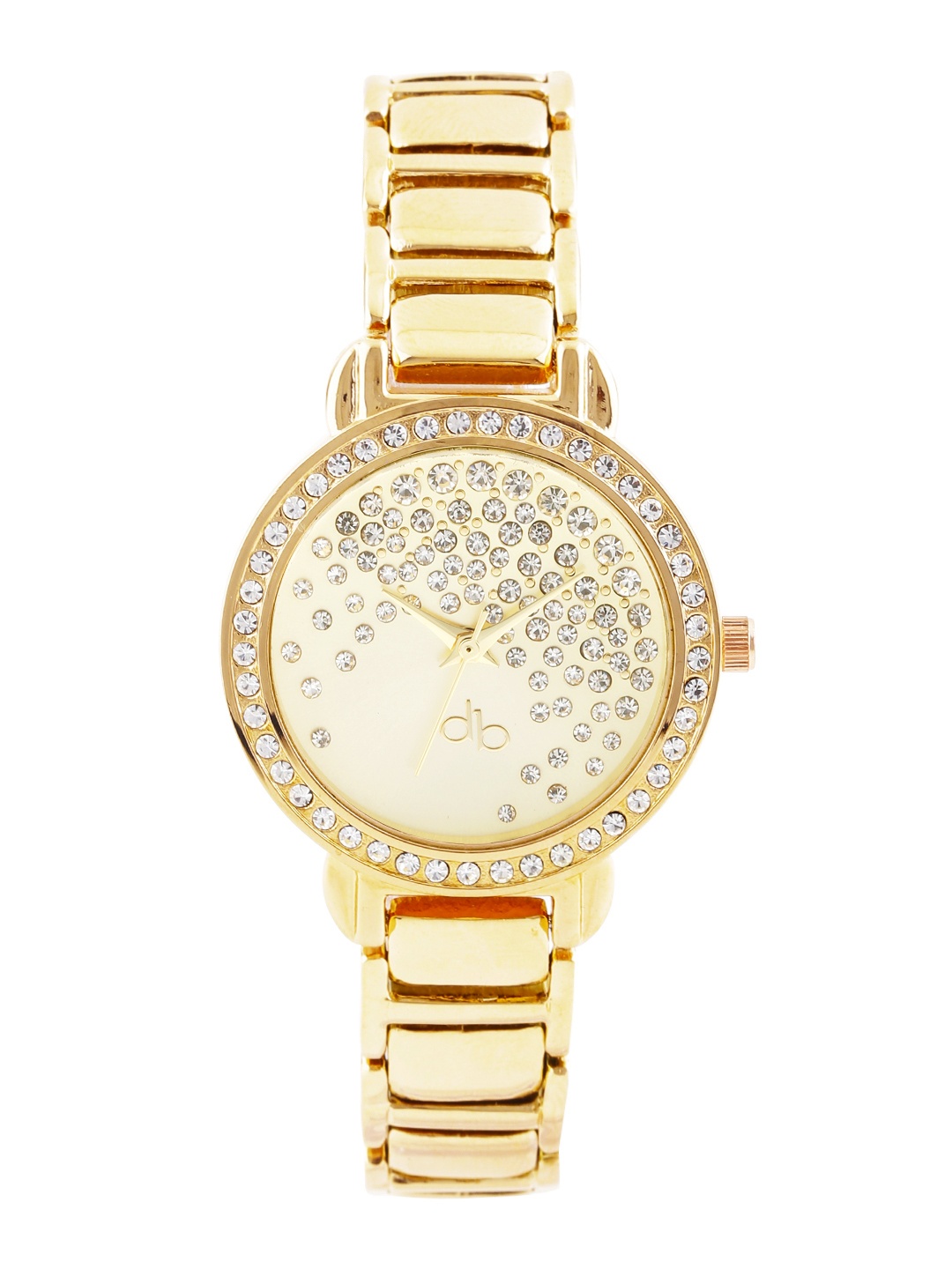 

DressBerry Women Gold-Toned Stone-Studded Dial Watch DB2-C