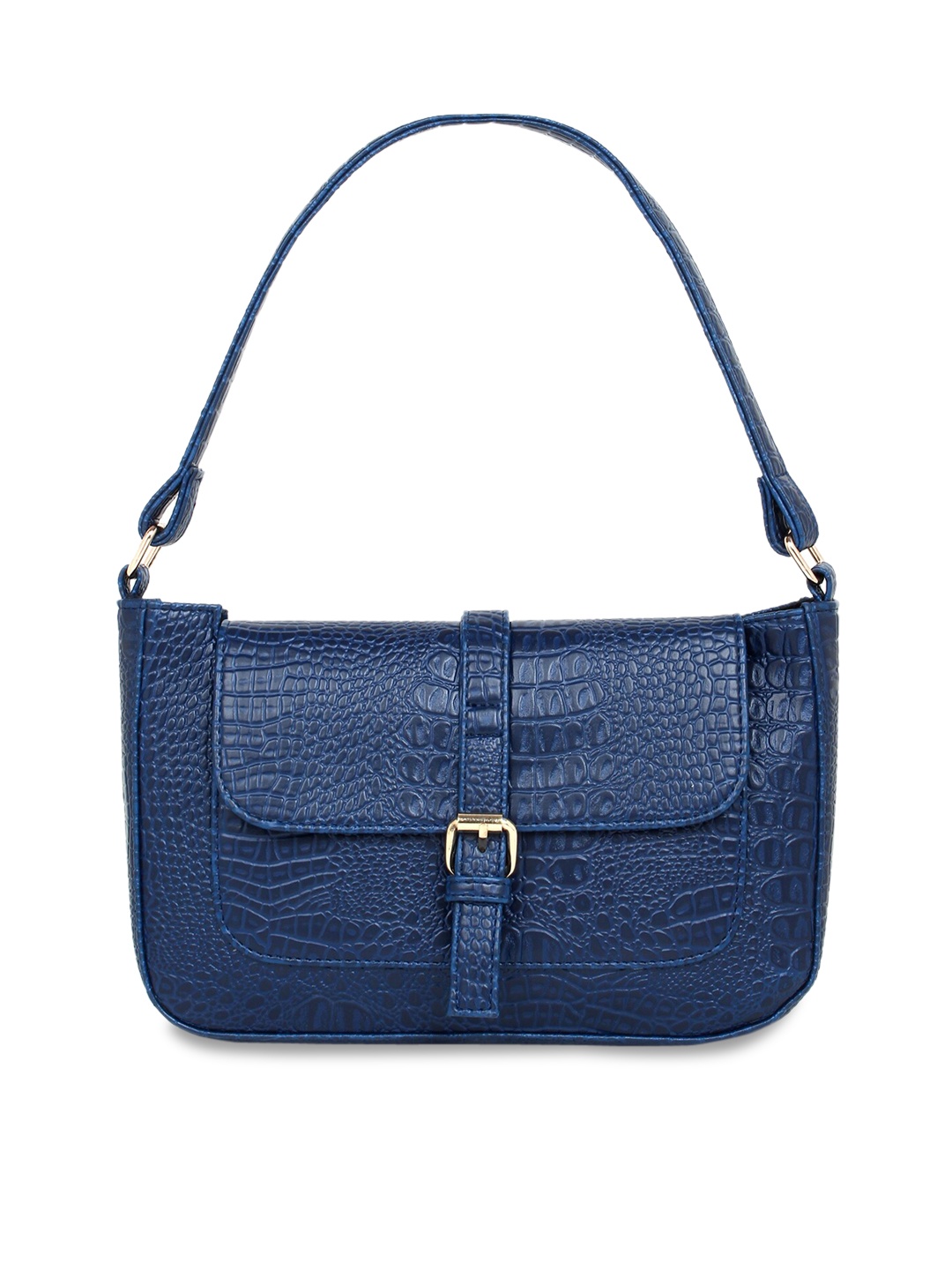 

LEGAL BRIBE Blue Crocodile Textured PU Hobo Bag