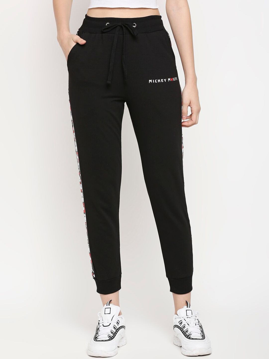 

The Souled Store Women Black Solid Pure Cotton Joggers