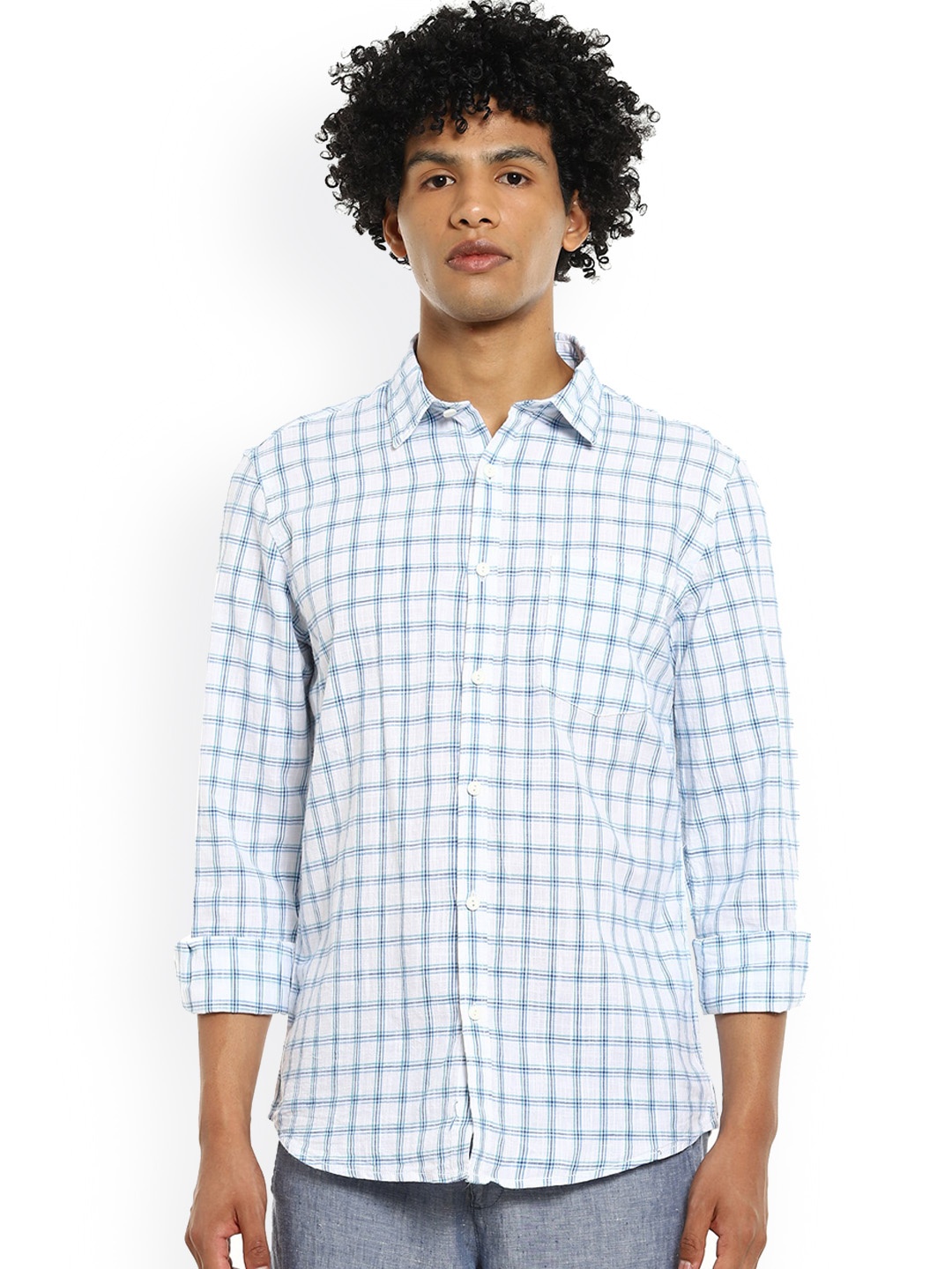 

Ruggers Men White Buffalo Checks Casual Shirt