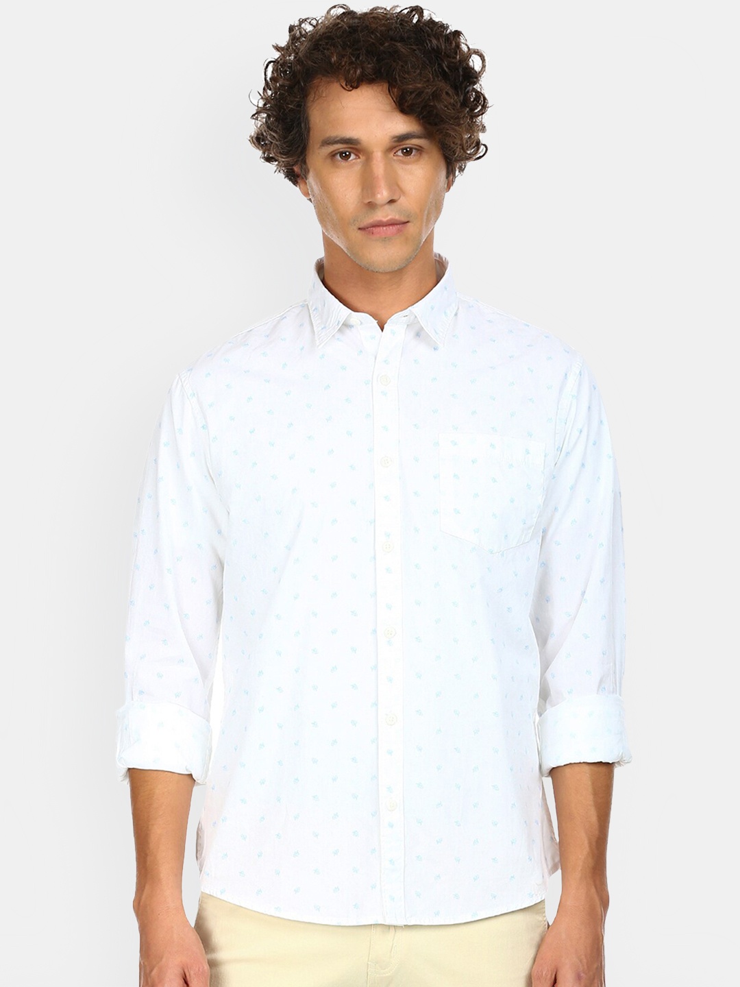 

Ruggers Men White Floral Printed Casual Shirt
