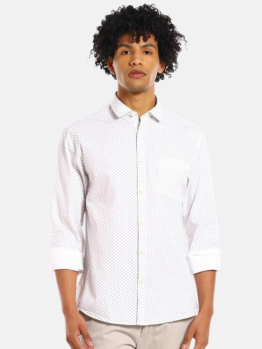 

Ruggers Men White Printed Casual Shirt