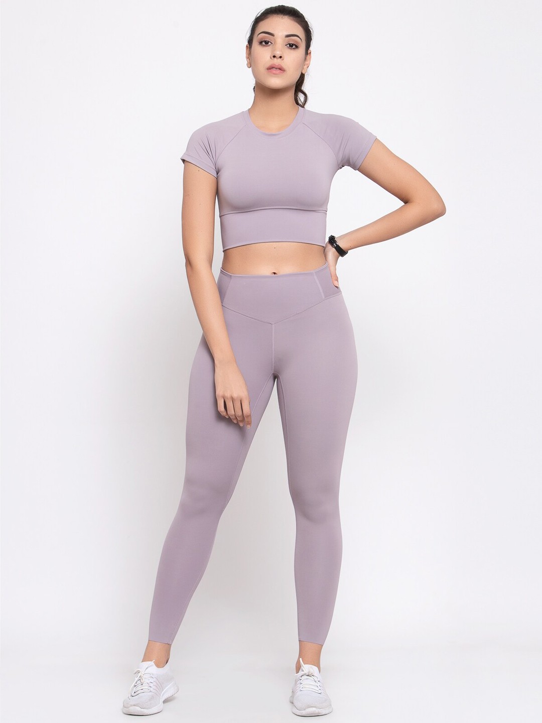 

Laceandme Women Mauve Solid Activewear Tracksuit