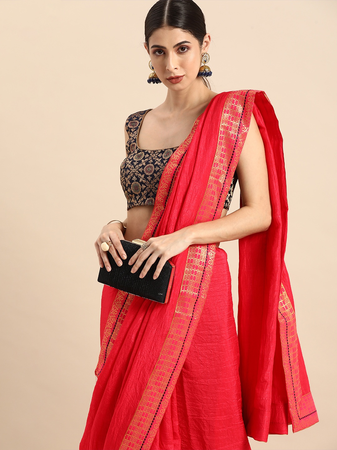 

Anouk Coral Pink Bhagalpuri Saree