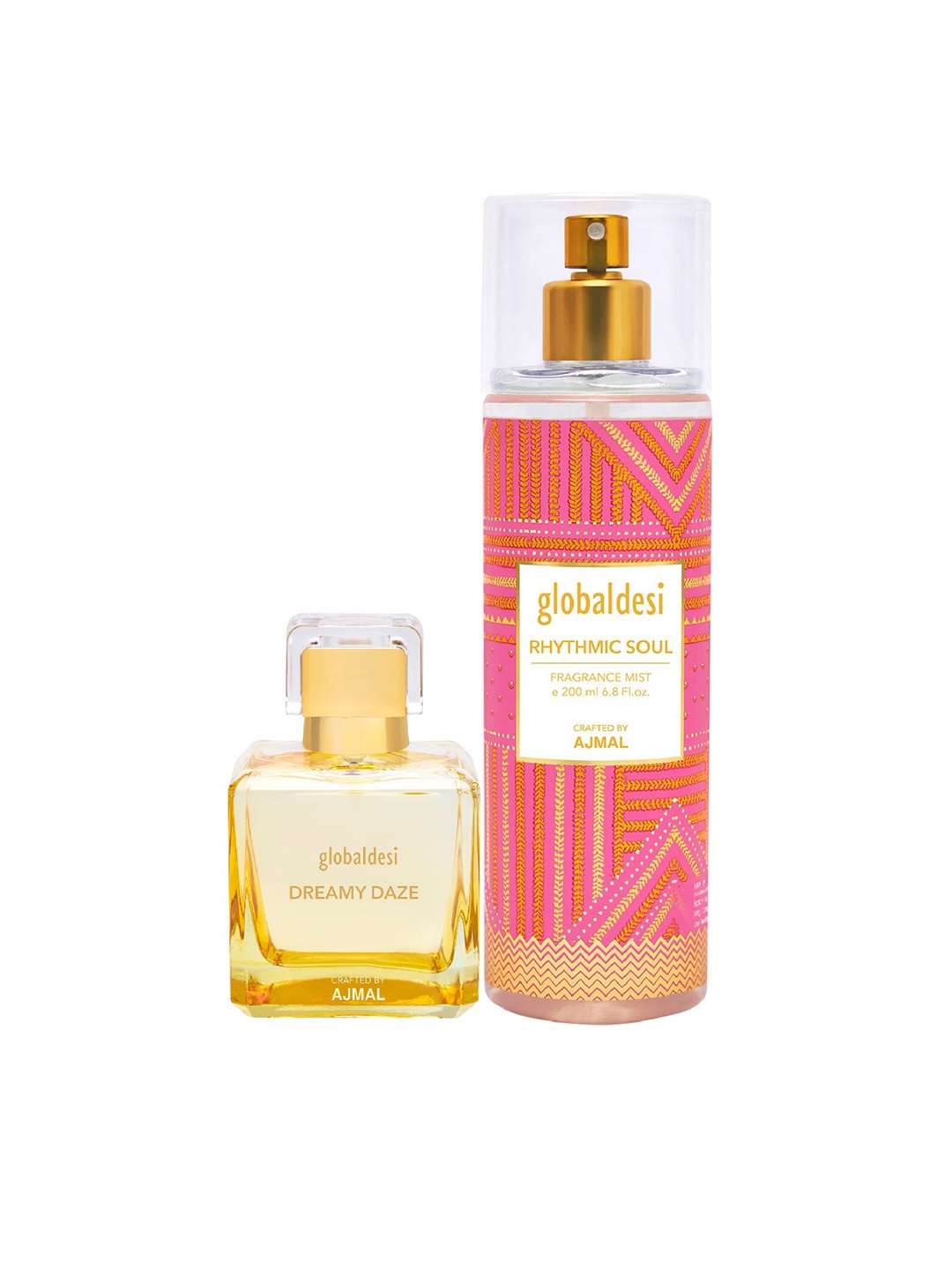 

Global Desi Women Set Of 2 Dreamy Daze EDP & Rhythmic Soul Mist Crafted By Ajmal, Multi