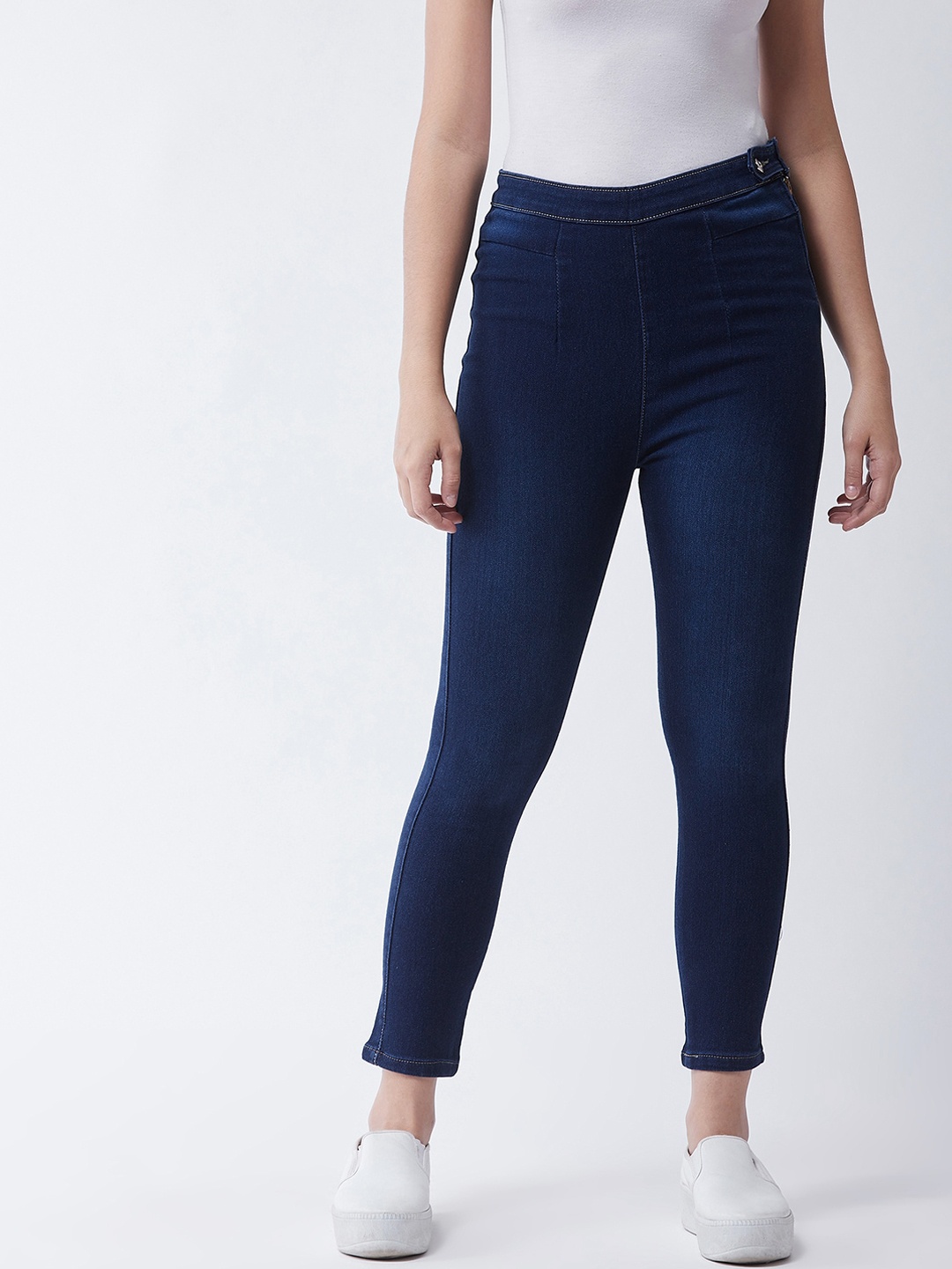 

Purple Feather Women Navy Blue Skinny Fit High-Rise Stretchable Jeans