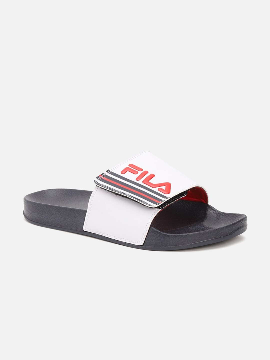 

FILA Men White & Red Printed Sliders