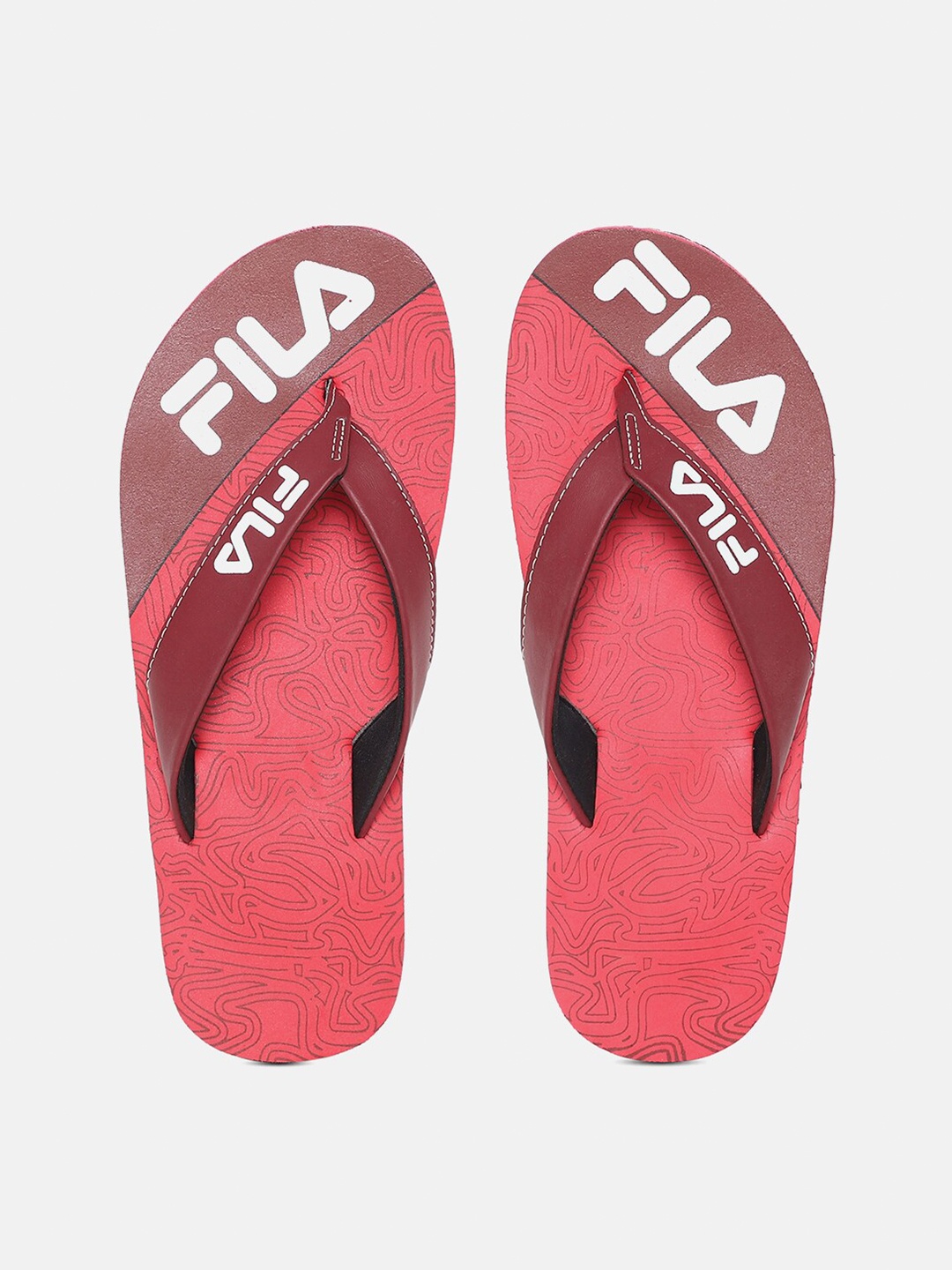 

FILA Men Red & White Printed Thong Flip-Flops