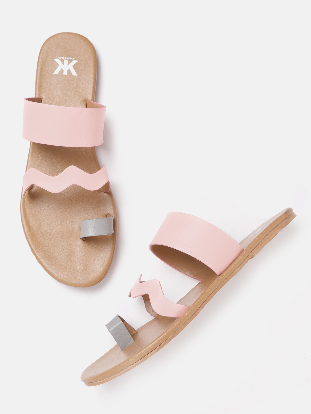 

Kook N Keech Women Peach-Coloured Solid One Toe Flats