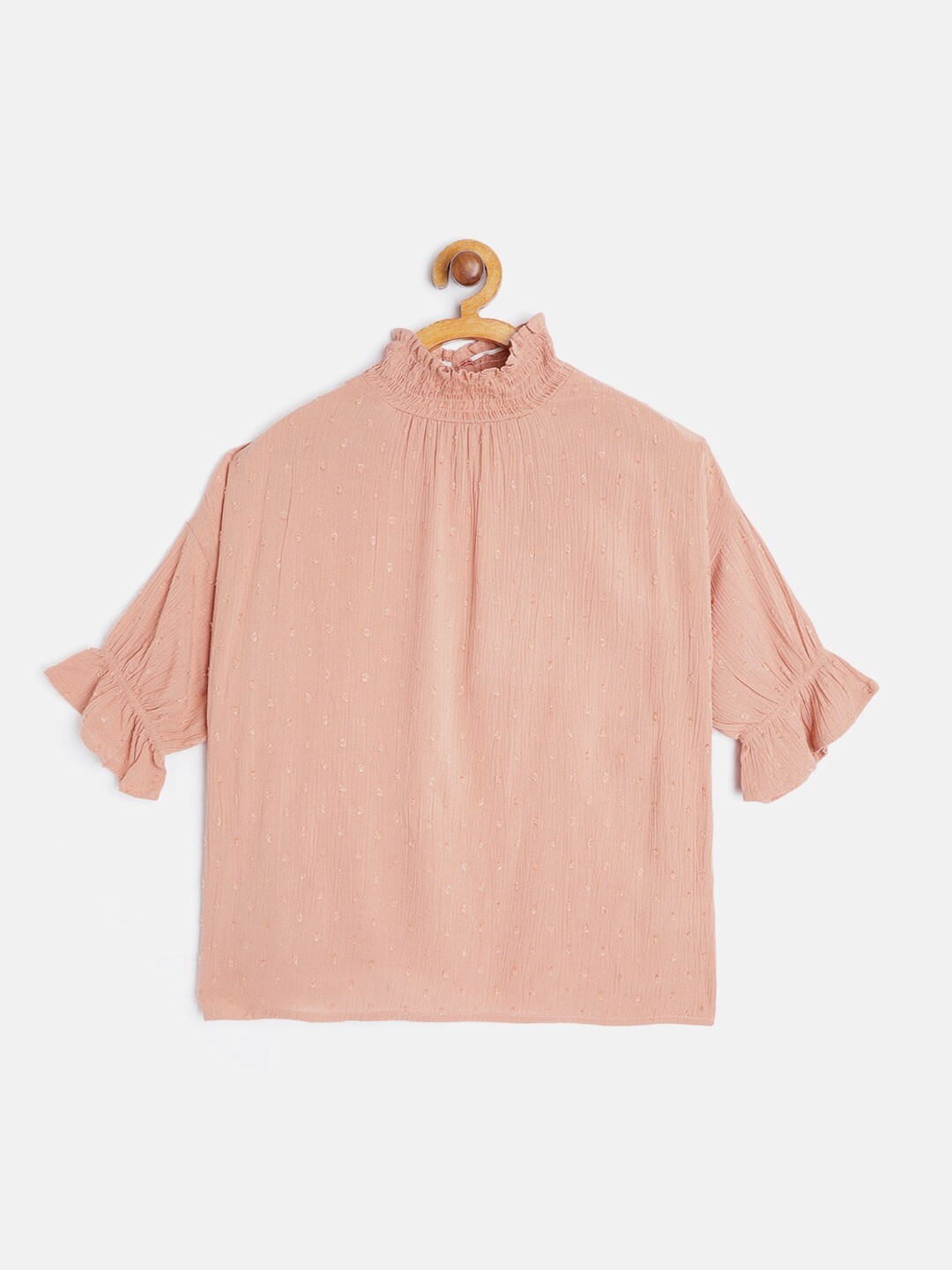 

UTH by Roadster Girls Pink Dobby Weave Regular Top