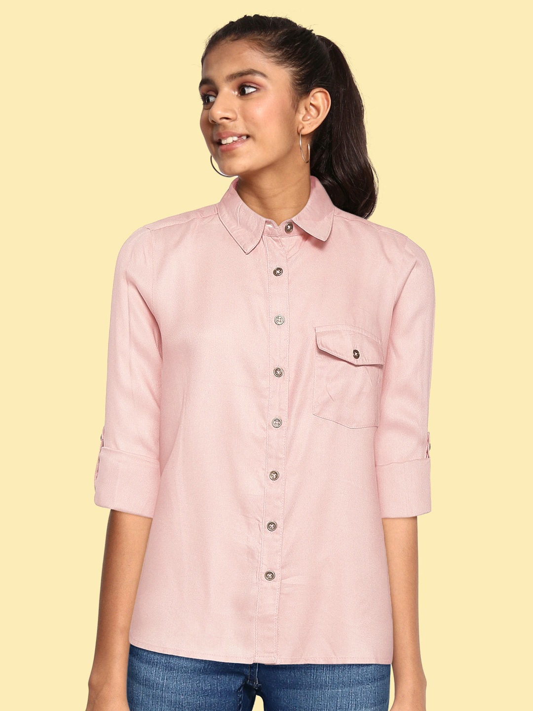 

UTH by Roadster Girls Pink Casual Shirt