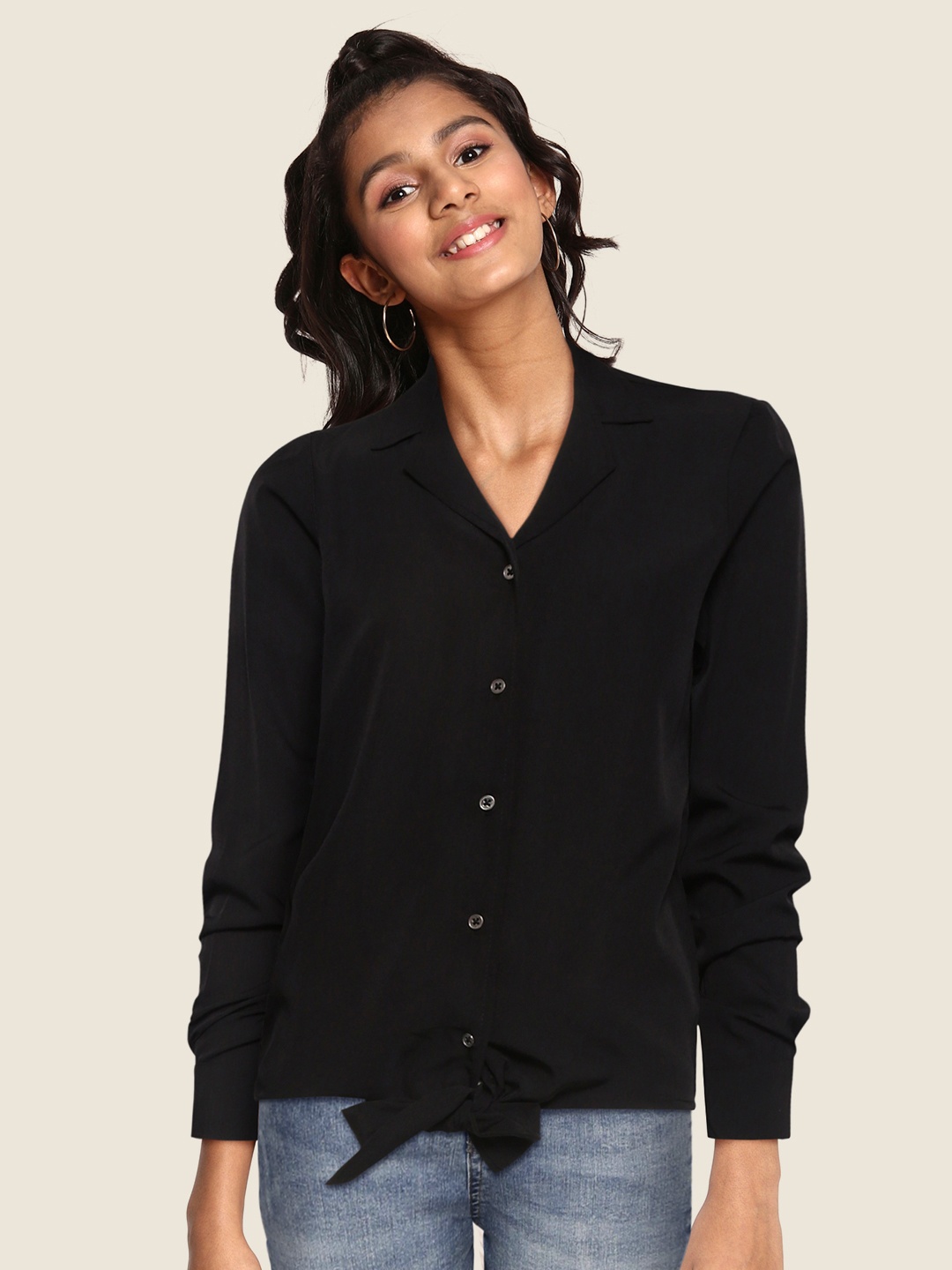 

UTH by Roadster Girls Black Solid Casual Shirt