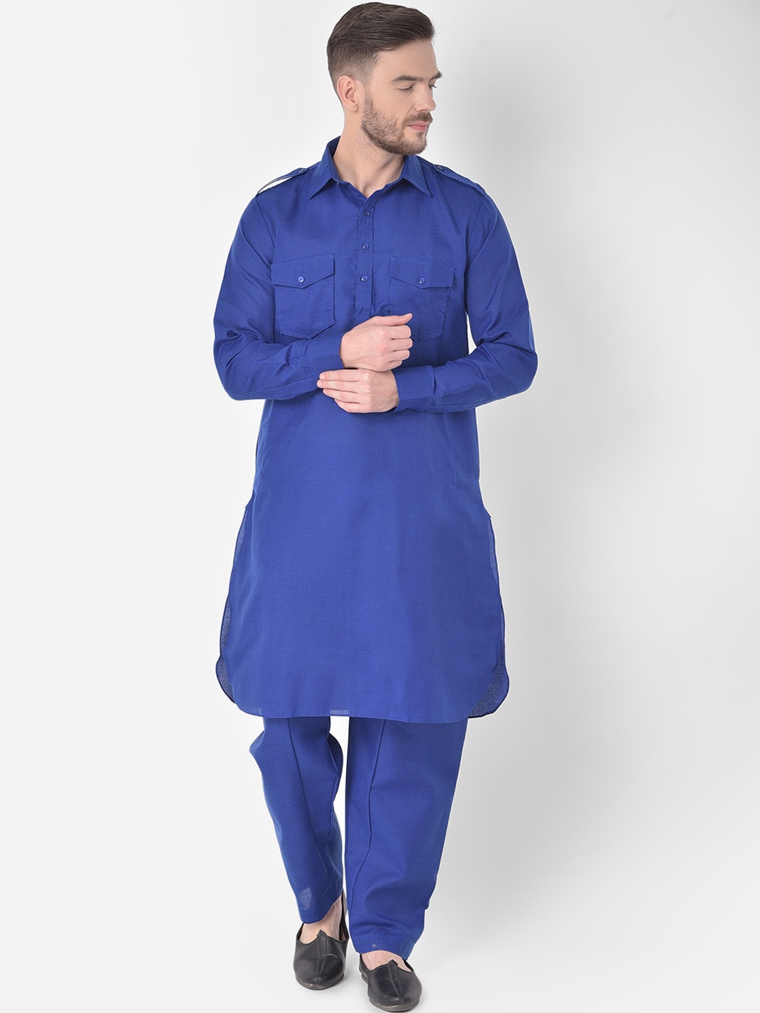 

SG LEMAN Men Royal Blue Salwar Kurta