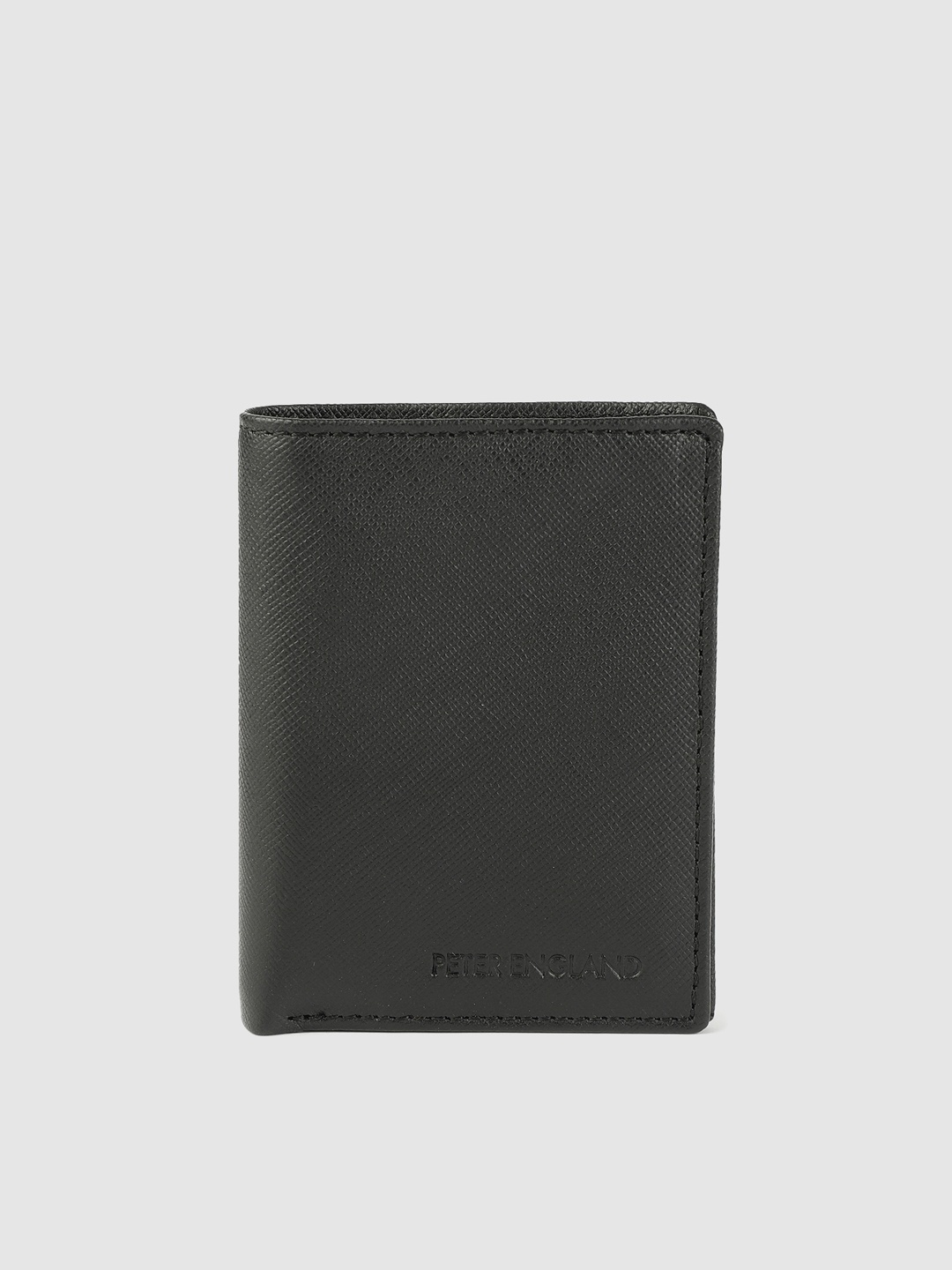 

Peter England Men Black Leather Card Holder