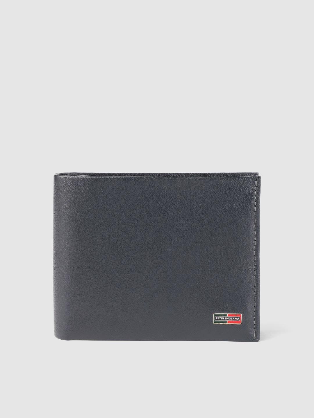 

Peter England Men Navy Blue Leather Two Fold Wallet