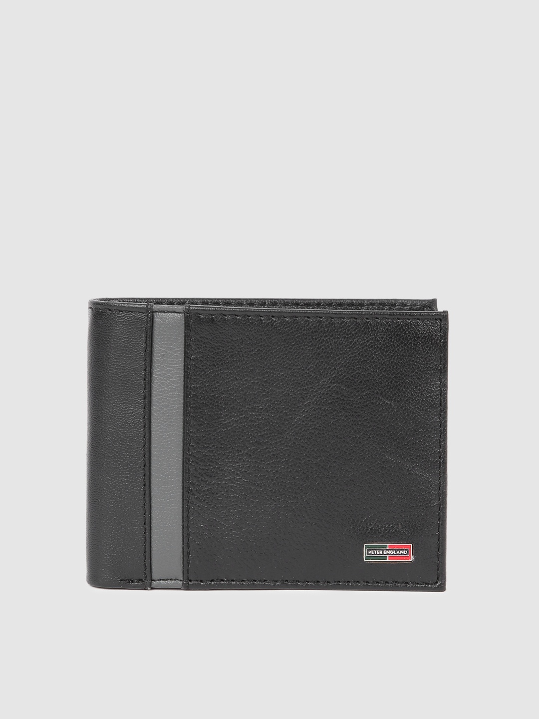 

Peter England Men Black Leather Two Fold Wallet