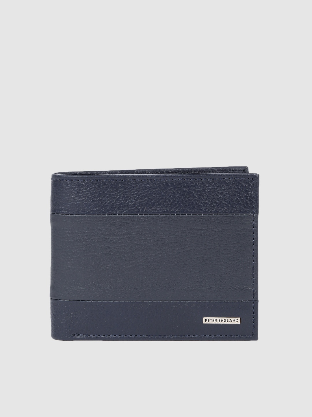 

Peter England Men Blue Leather Two Fold Wallet