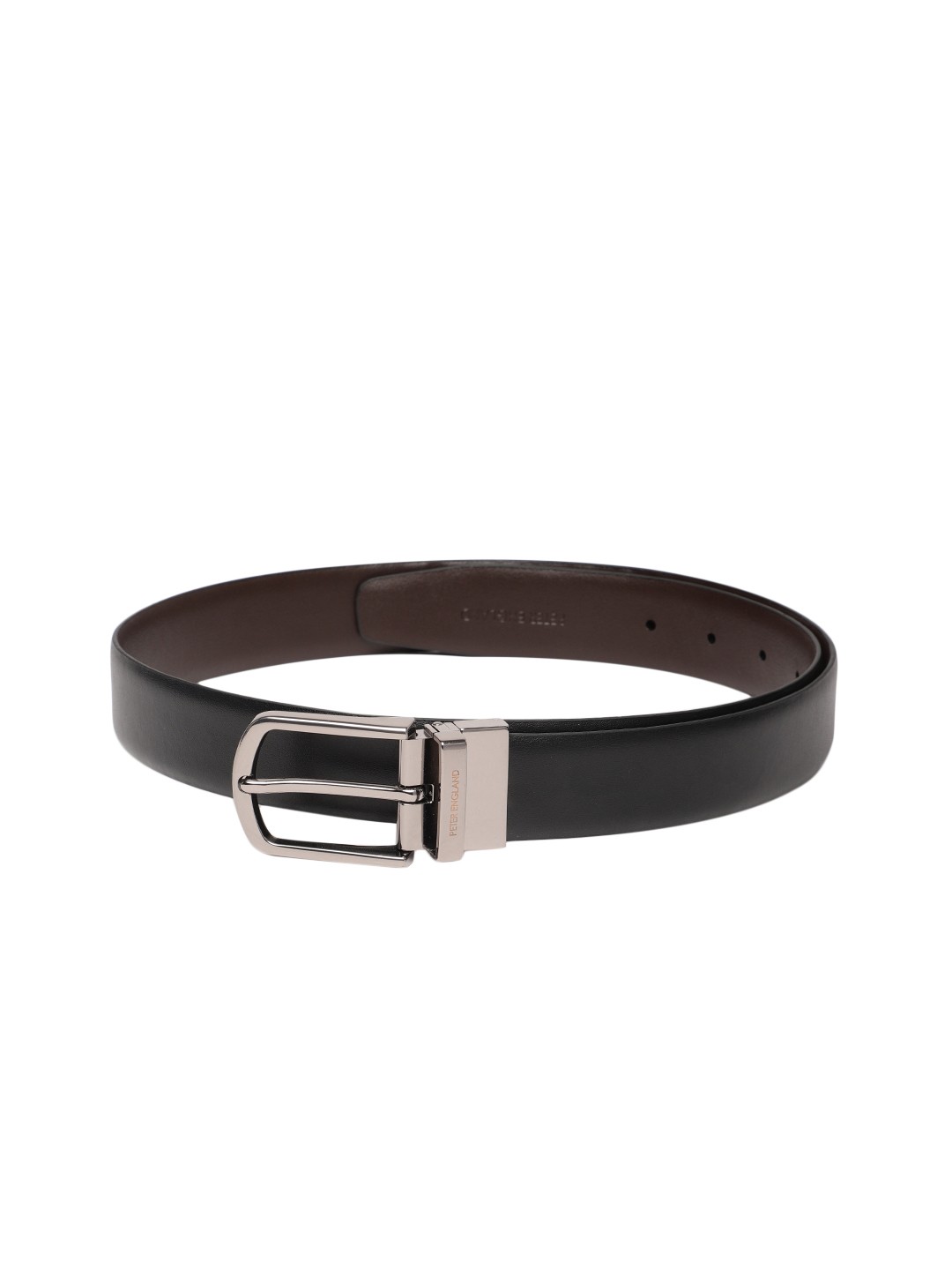 

Peter England Men Black & Brown Solid Reversible Belt