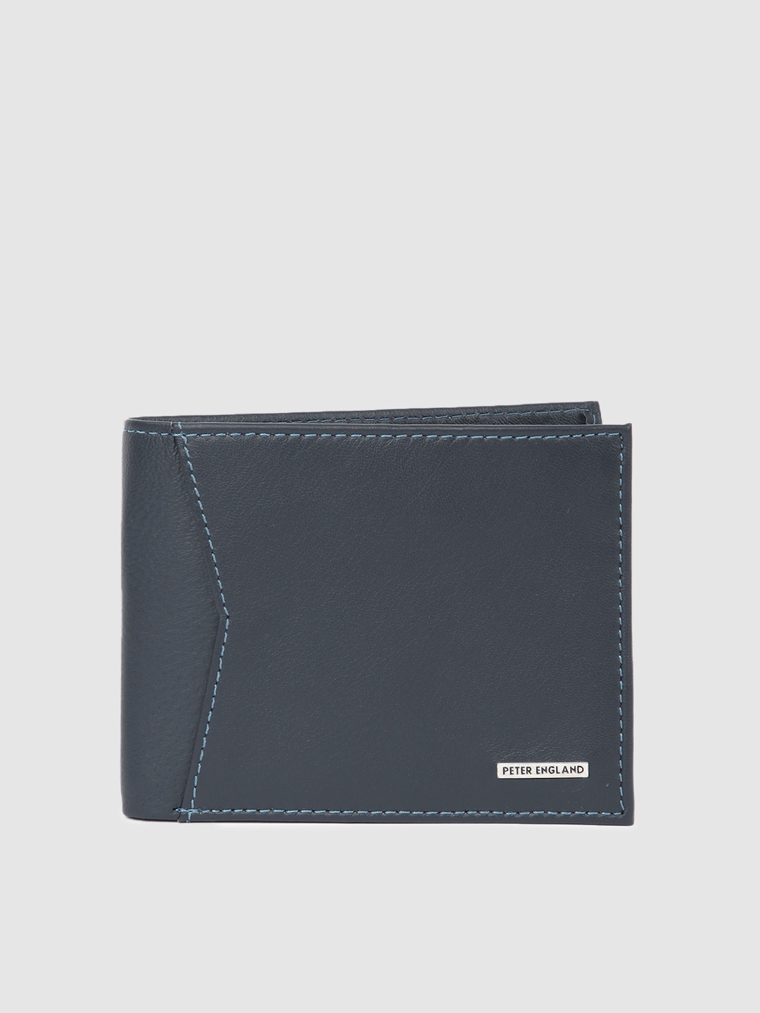 

Peter England Men Blue Leather Two Fold Wallet