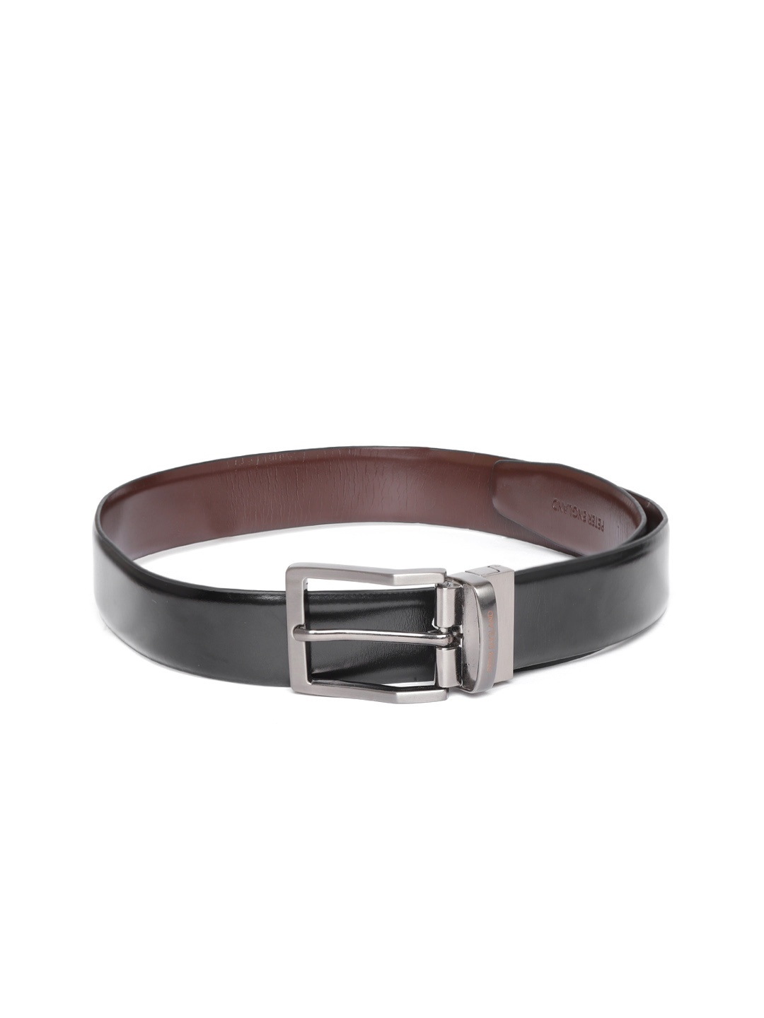 

Peter England Men Black & Coffee Brown Solid Reversible Formal Belt