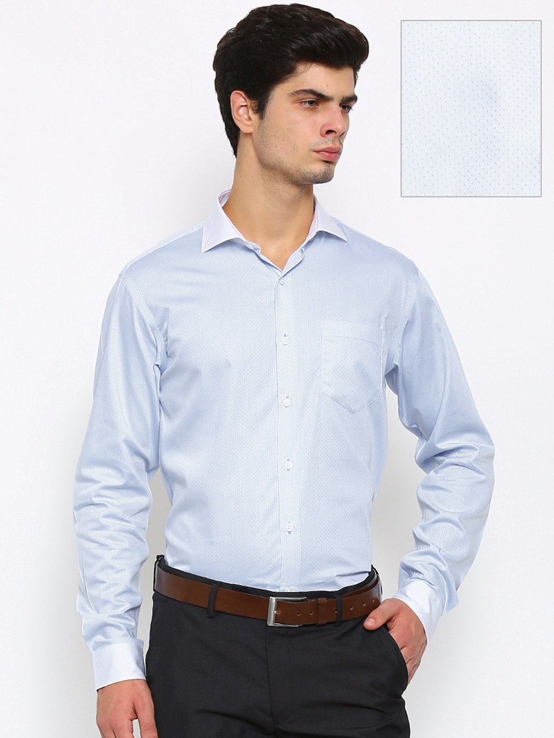 

Black coffee Men Blue Slim Fit Formal Shirt