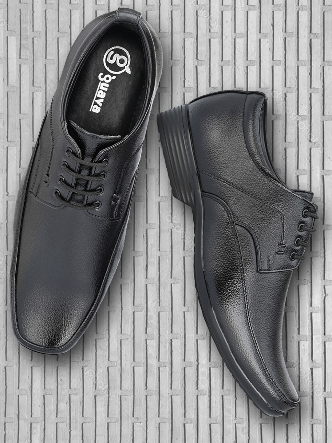 

Guava Men Black Solid Formal Derbys