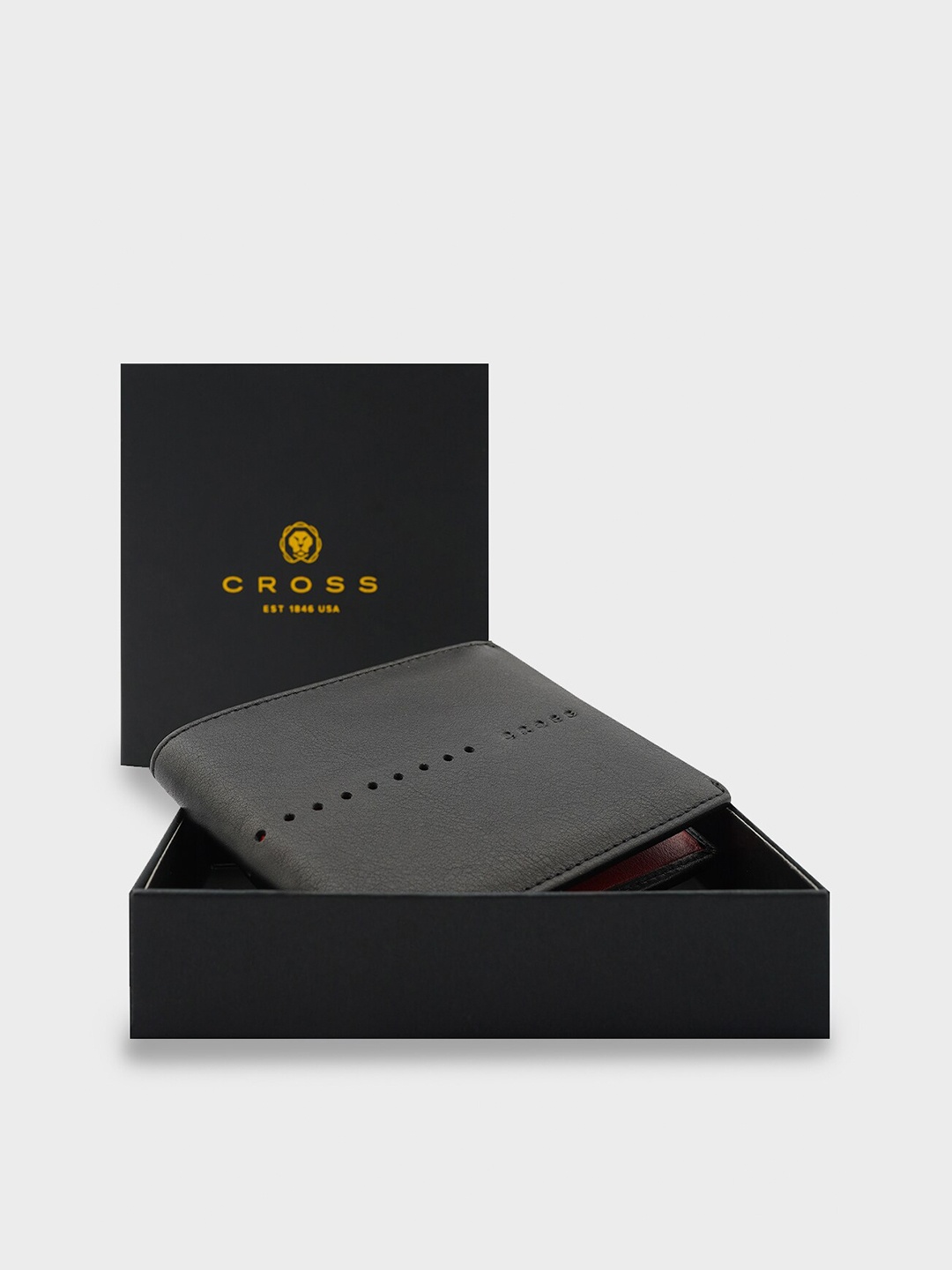 

Cross Men Black Self Design Leather Two Fold Wallet