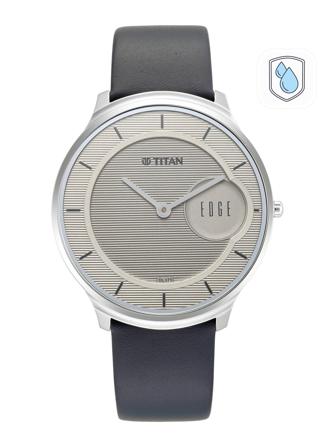 

Titan Men Grey Dial & Blue Leather Straps Analogue Watch 1843SL01