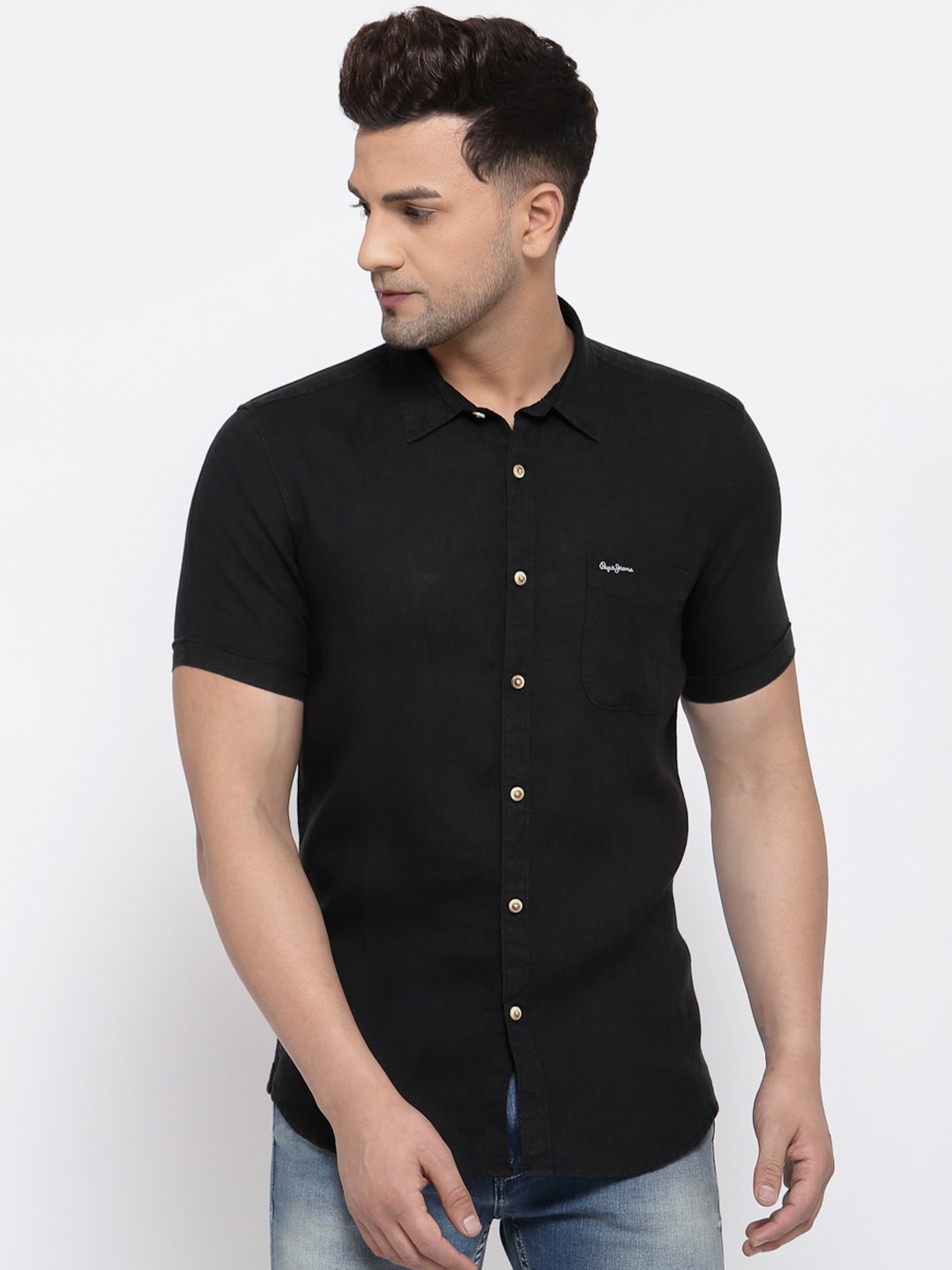 

Pepe Jeans Men Black Casual Shirt