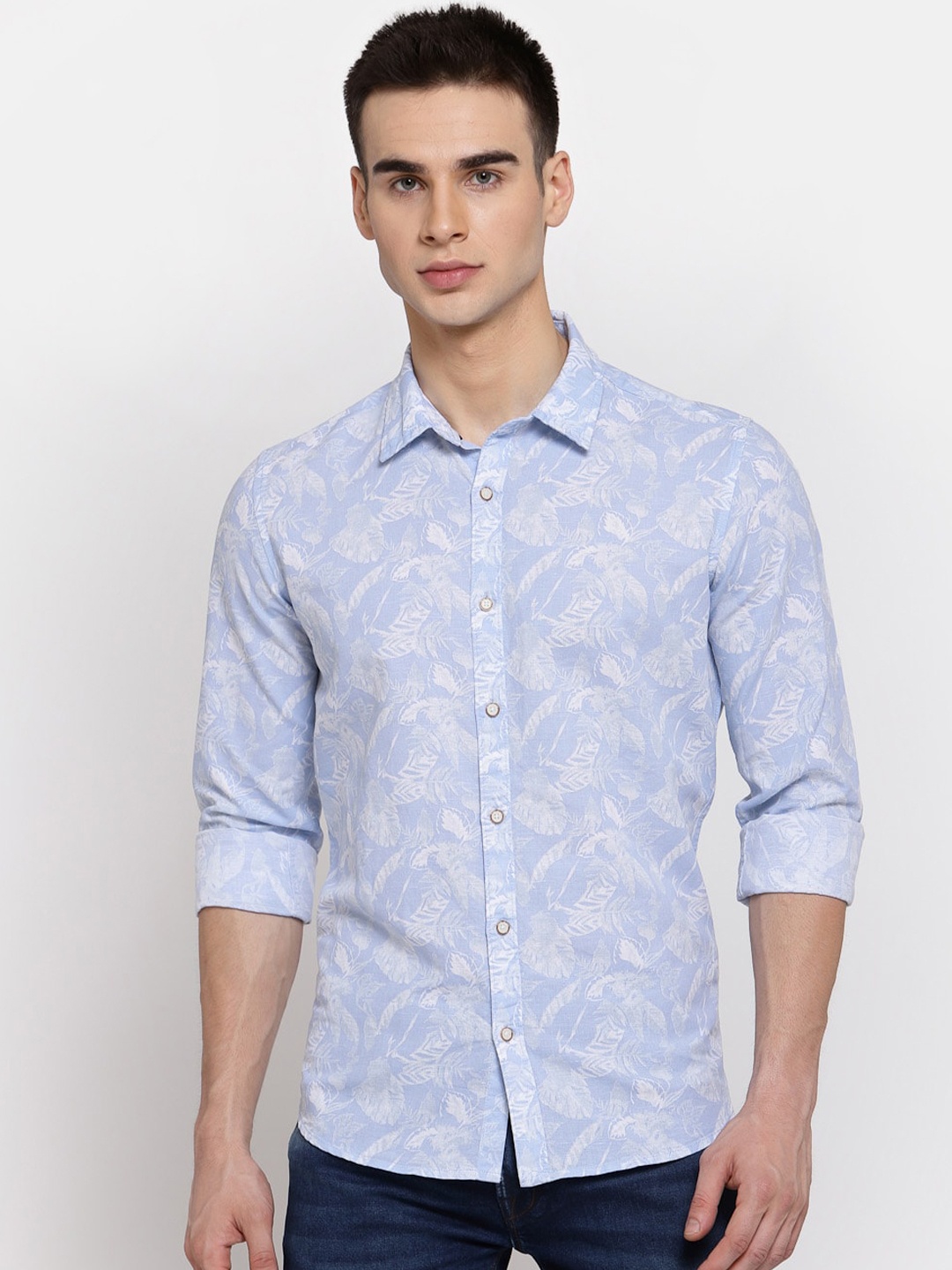 

Pepe Jeans Men Blue Printed Casual Shirt