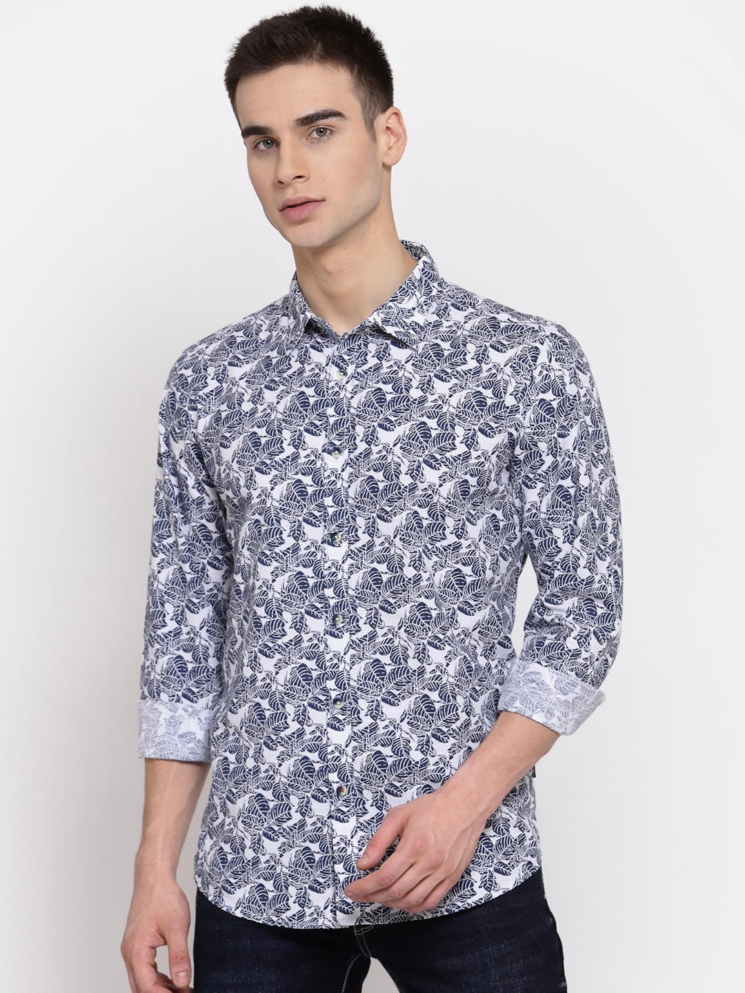 

Pepe Jeans Men White Printed Casual Shirt