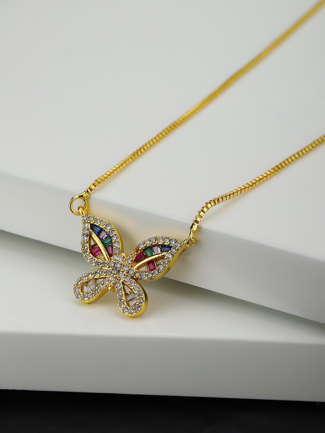 

Carlton London Women Gold Plated Multi Coloured Necklace