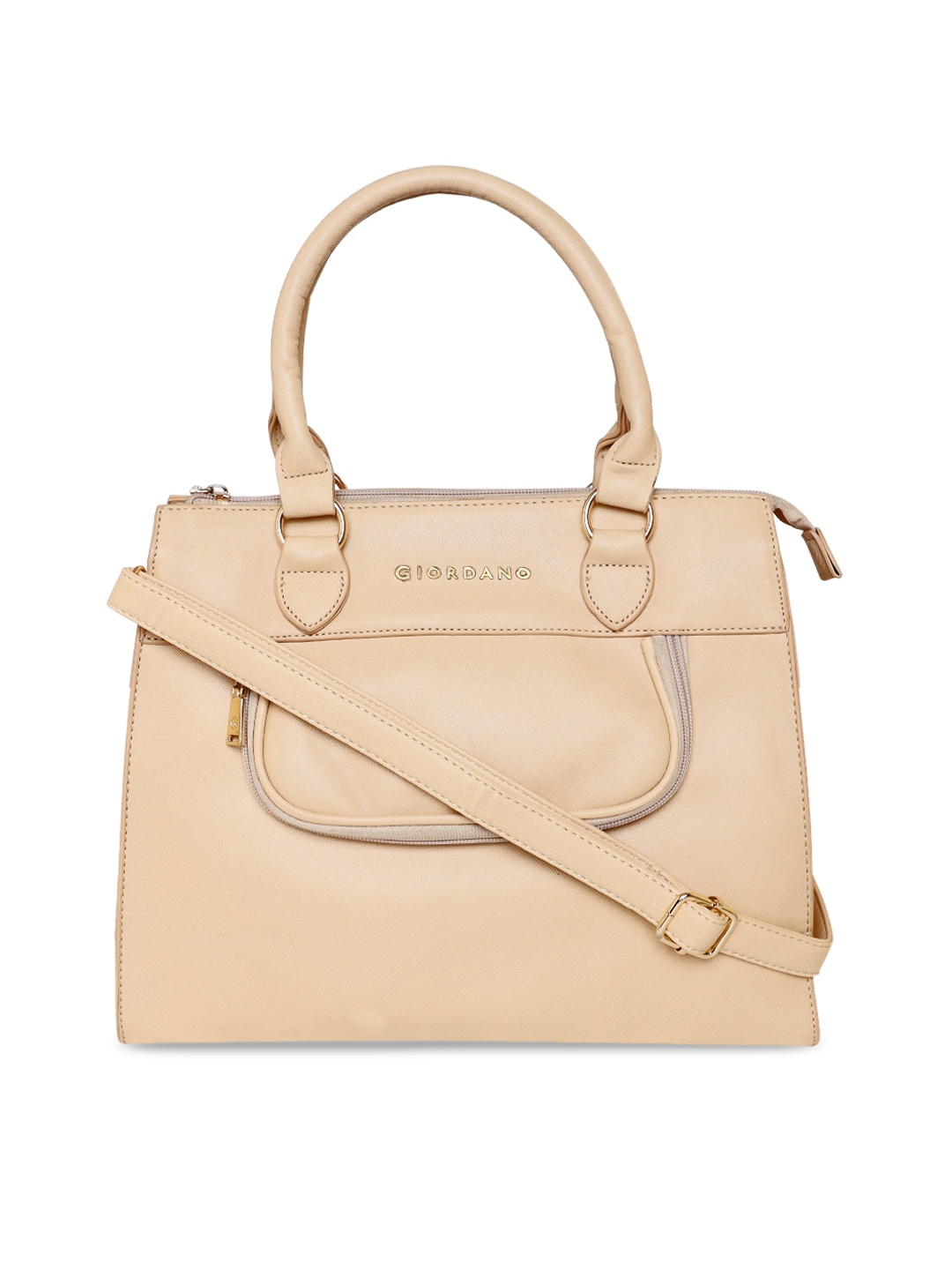 

GIORDANO Women Beige PU Structured Handheld Bag