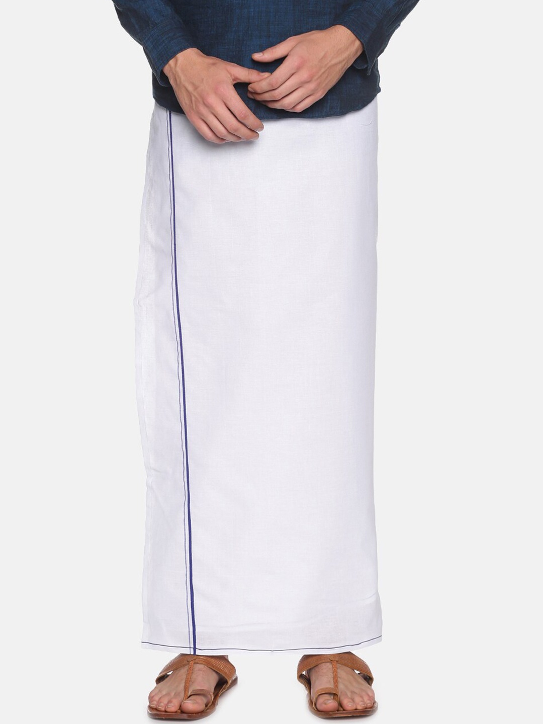 

Chennis Men White Solid Pure Cotton Traditional Dhoti