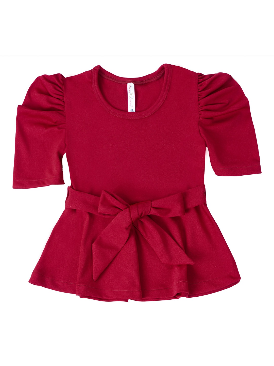 

Hunny Bunny Girls Maroon Solid Peplum Top