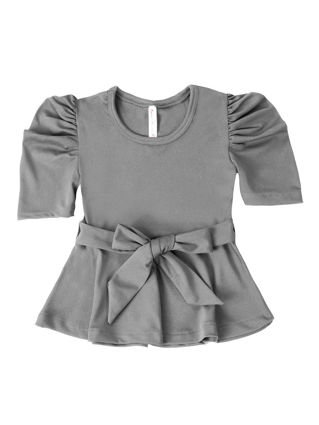 

Hunny Bunny Kids Girls Grey Puff Sleeve Peplum Top