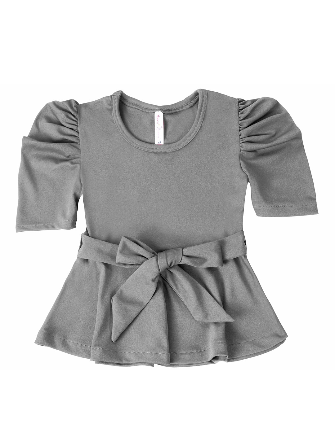 

Hunny Bunny Girls Grey Solid Peplum Top