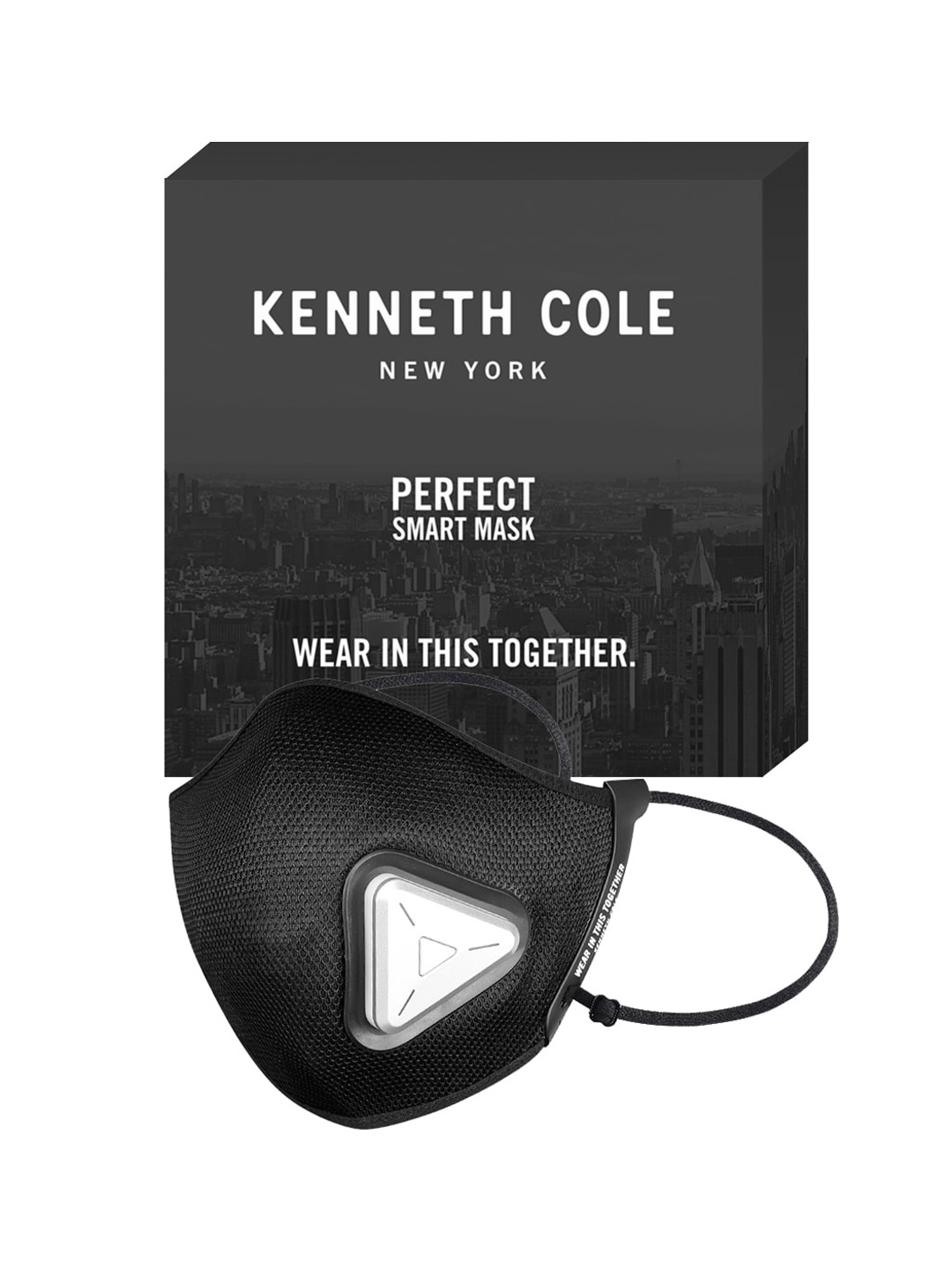 

Kenneth Cole Unisex Black 6-Ply Reusable Portable Air-Purifying Outdoor Mask With Filter