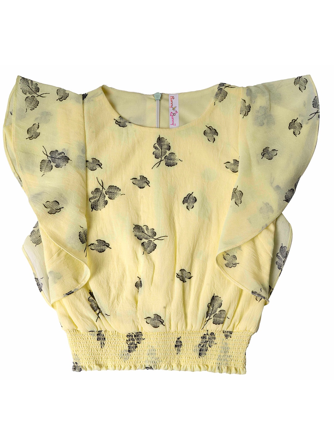 Hunny Bunny Yellow Floral Georgette Blouson Top