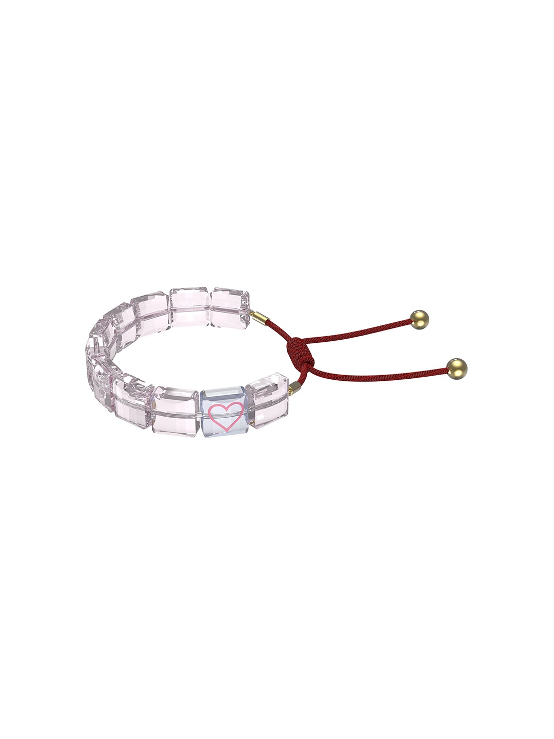 

SWAROVSKI Women Pink & Transparent Crystals Rose Gold-Plated Wraparound Bracelet