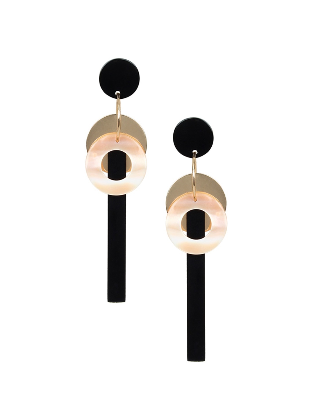 

Mali Fionna Black & Gold Contemporary Drop Earrings