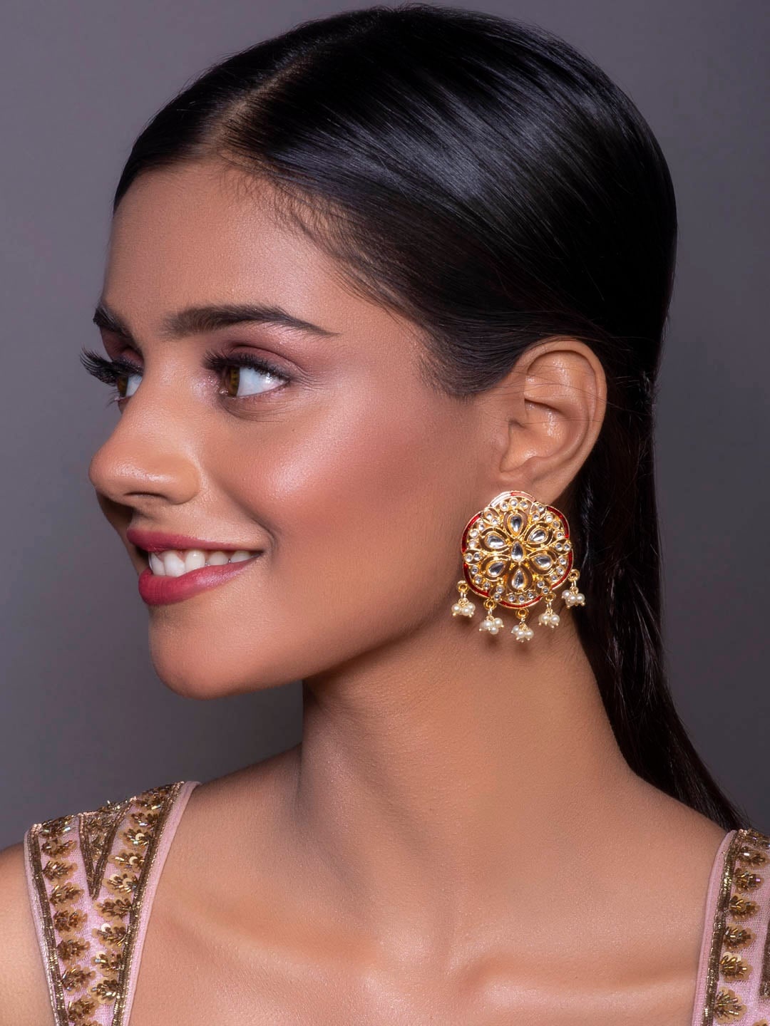 

Fida Gold-Toned Contemporary Studs Earrings